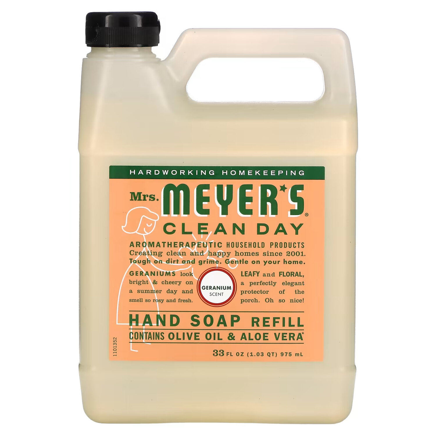 

Mrs. Meyers Clean Day, Жидкое мыло для рук в экономичной упаковке с ароматом герани, 975 мл (33 жидких унции)