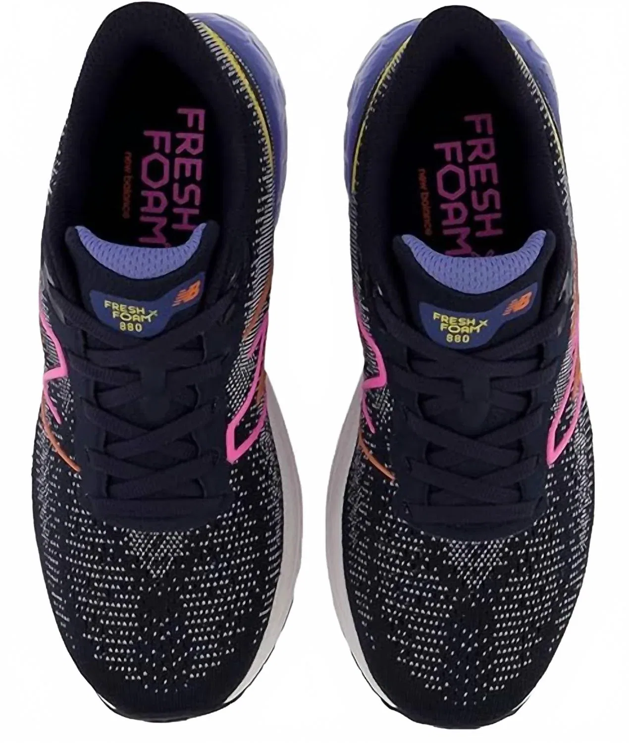 Детские кроссовки для девочек с амортизацией Fresh Foam X 880 V12 New Balance, Eclipse/Moon Shadow/Vibrant Pink — фото 4