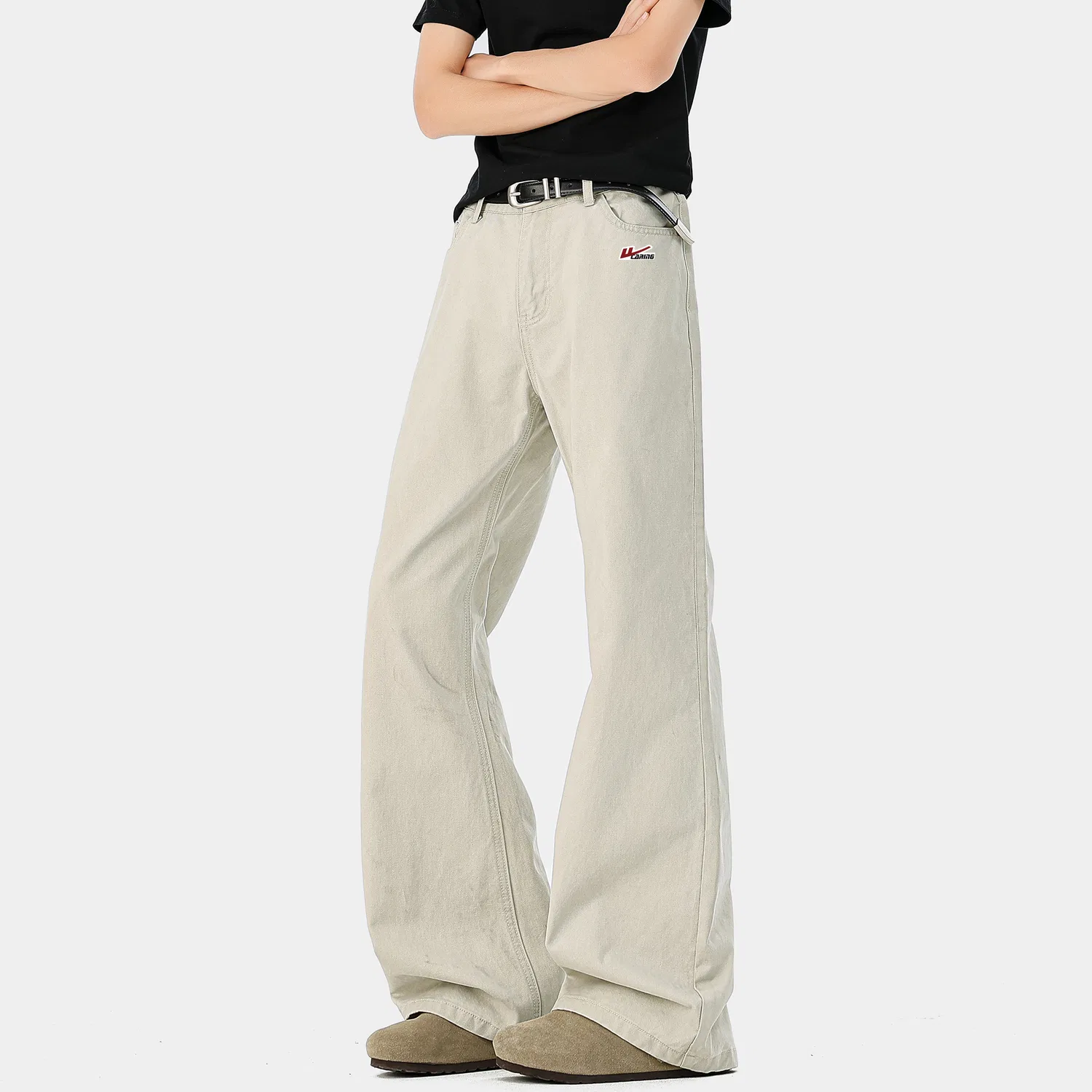 Детские джинсы свободного кроя с широкими штанинами, Unisex Moderate Wide Leg Pants WARRIOR, Black — фото 4