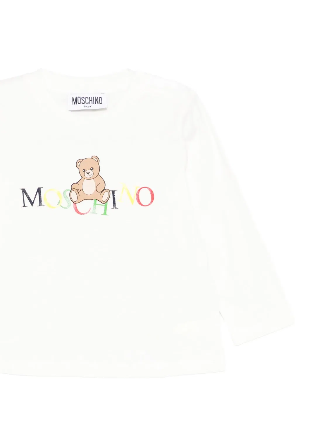 Футболка с длинным рукавом и принтом мишки Moschino, белый — фото 3