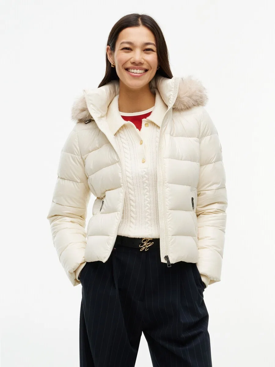 Зимняя куртка TOMMY HILFIGER кремового цвета — фото 2
