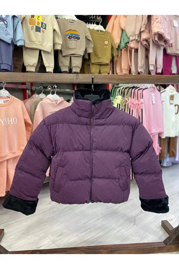 Детское пальто для девочек короткое Alissrekids, Purple