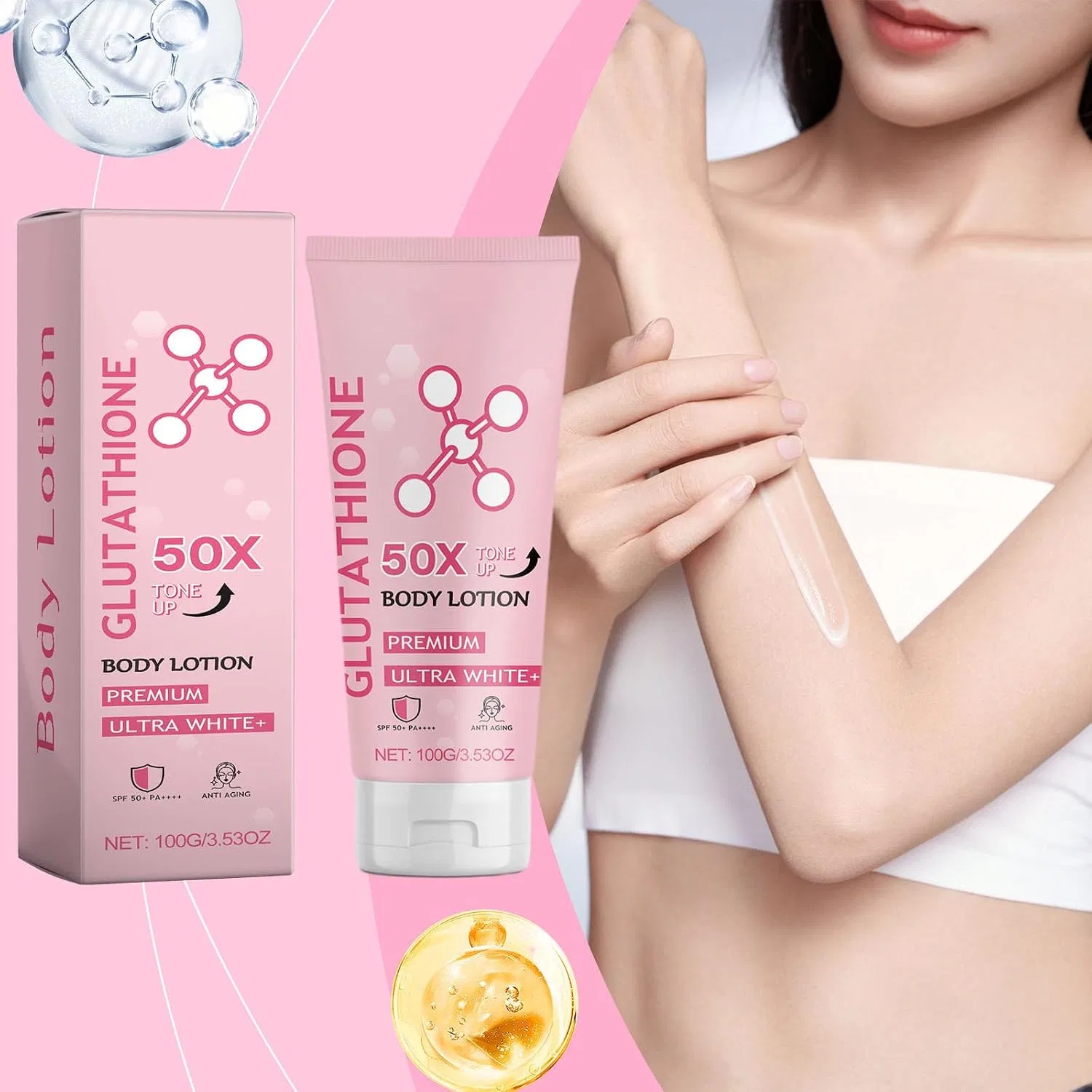 Лосьон для тела Glutathione 50x Tone-Up, 100 г, набор 2 шт Jiaoy — фото 3