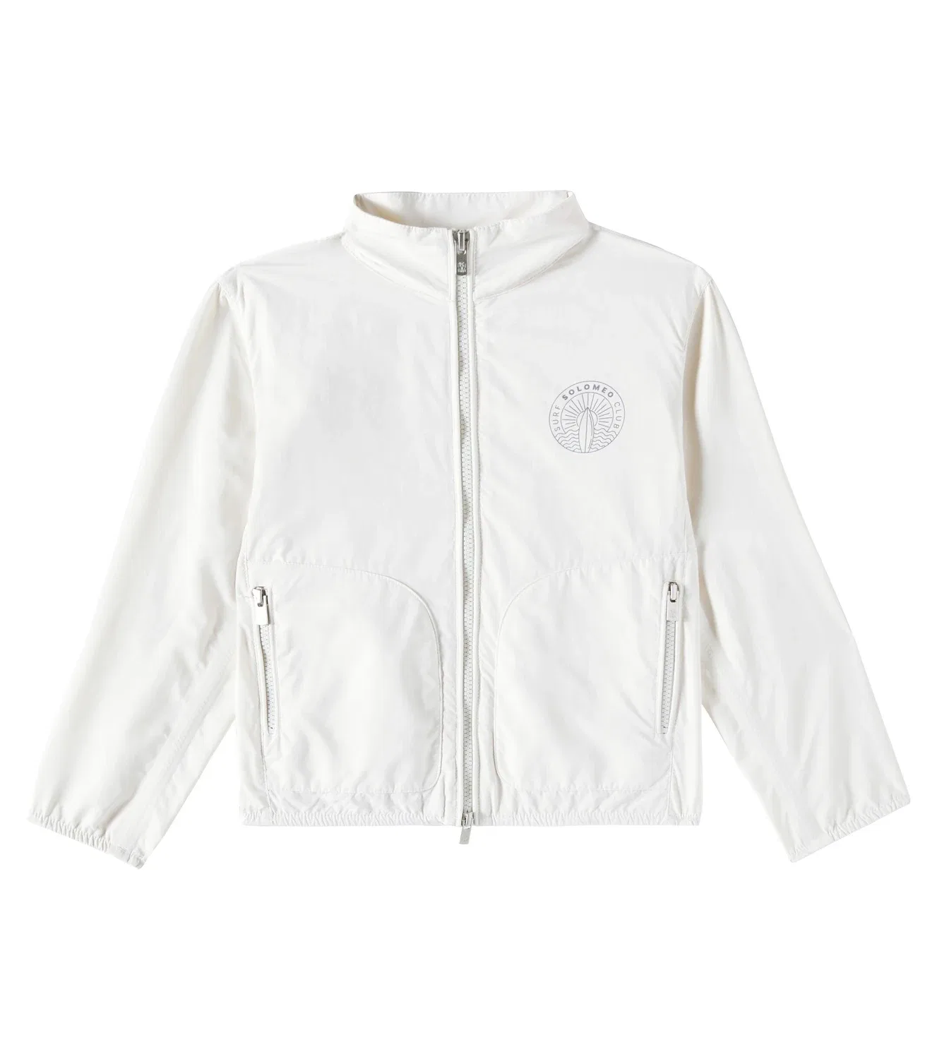 Легкая куртка с логотипом Brunello Cucinelli Kids, белый