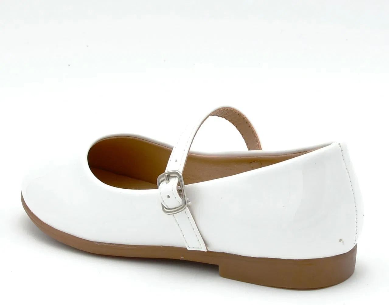 Детские туфли-балетки для девочек с бантом Nova Utopia Nova Footwear, Whitepatent — фото 4