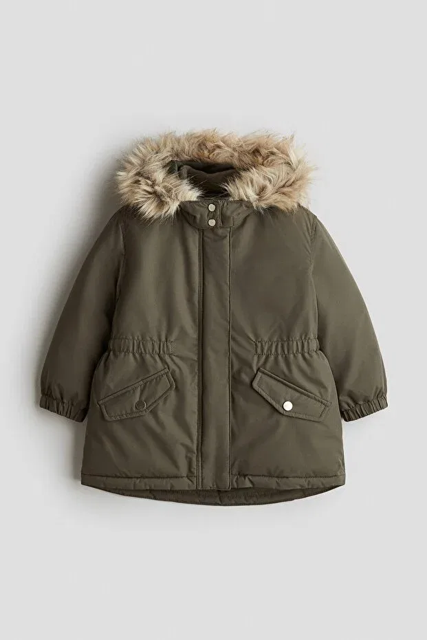 Детская куртка для девочек с капюшоном H&M, Khaki