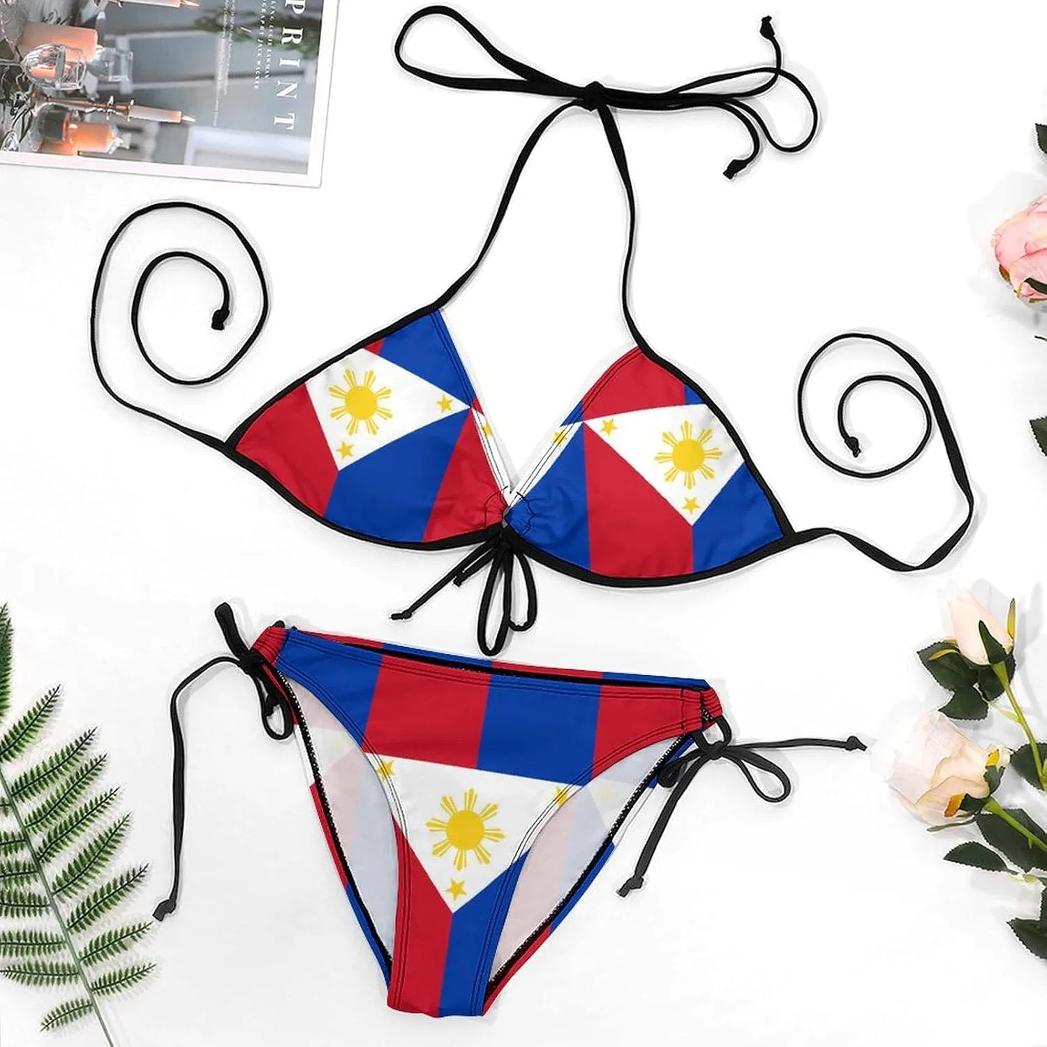 Женский бикини с принтом далматинца, Generic, Philippines Flag — фото 3