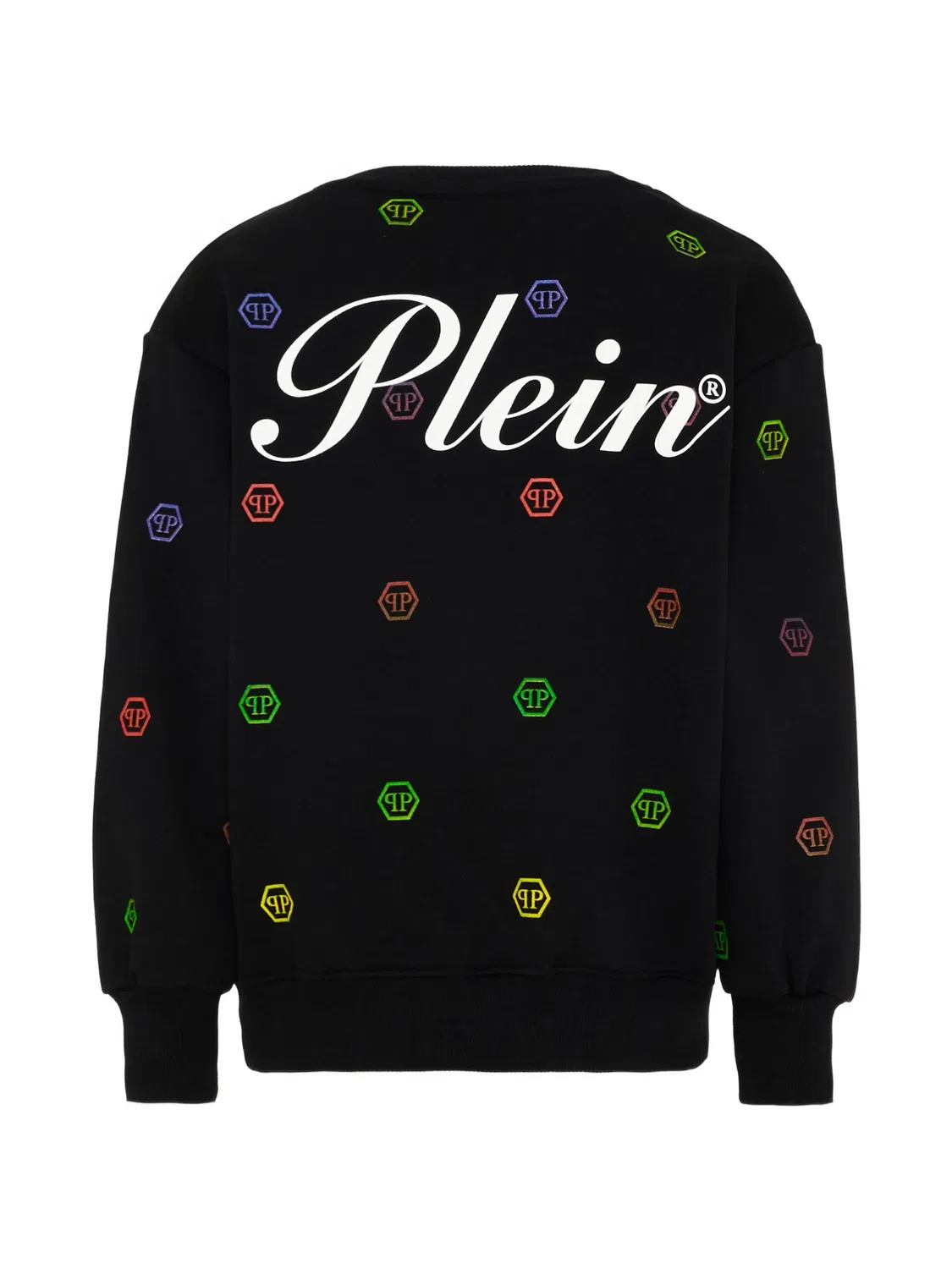 Свитшот с круглым вырезом и логотипом Philipp Plein, черный — фото 2