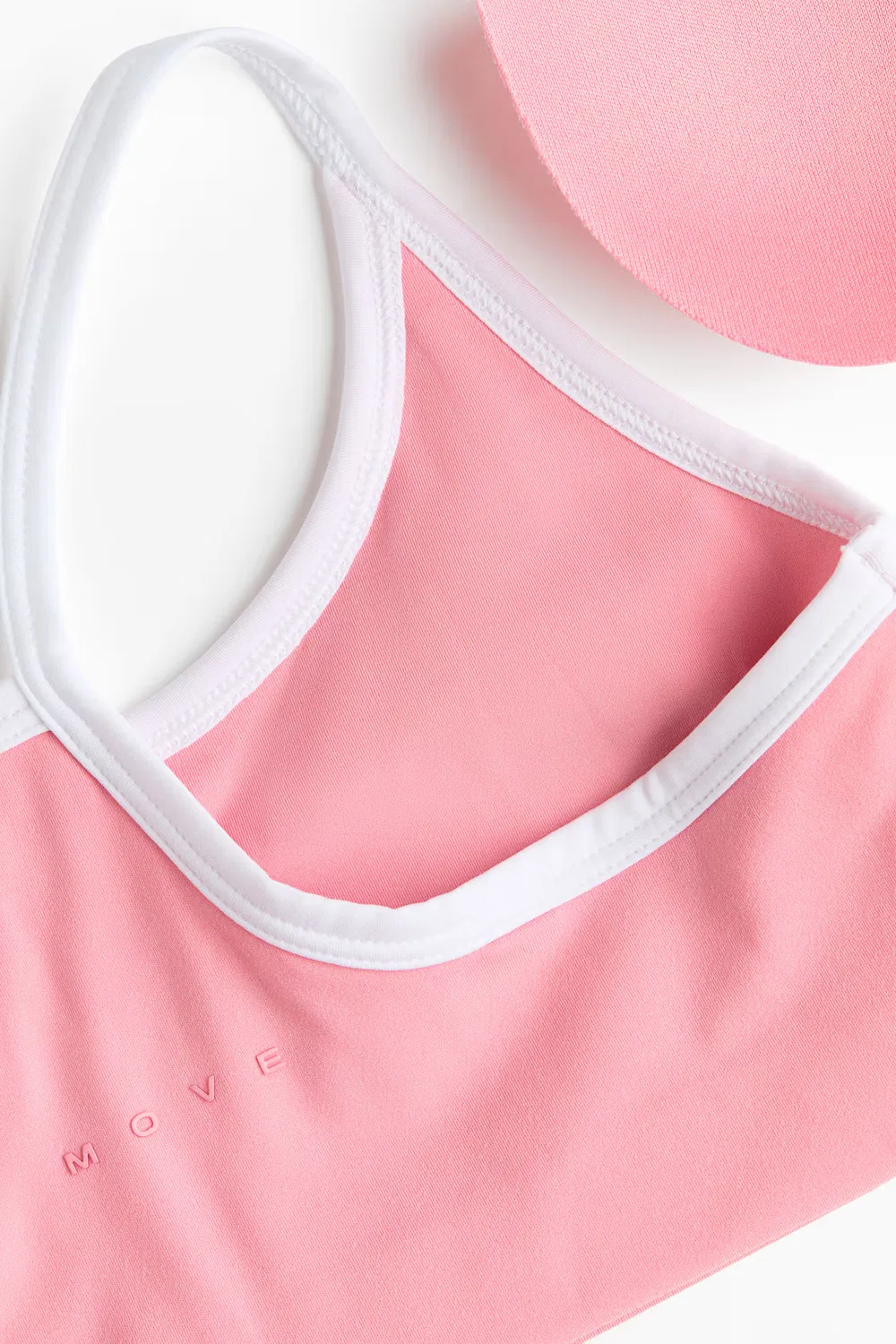Легкий спортивный укороченный топ с подкладкой и технологией Softmo H&M, Bubblegum-Rosa — фото 2