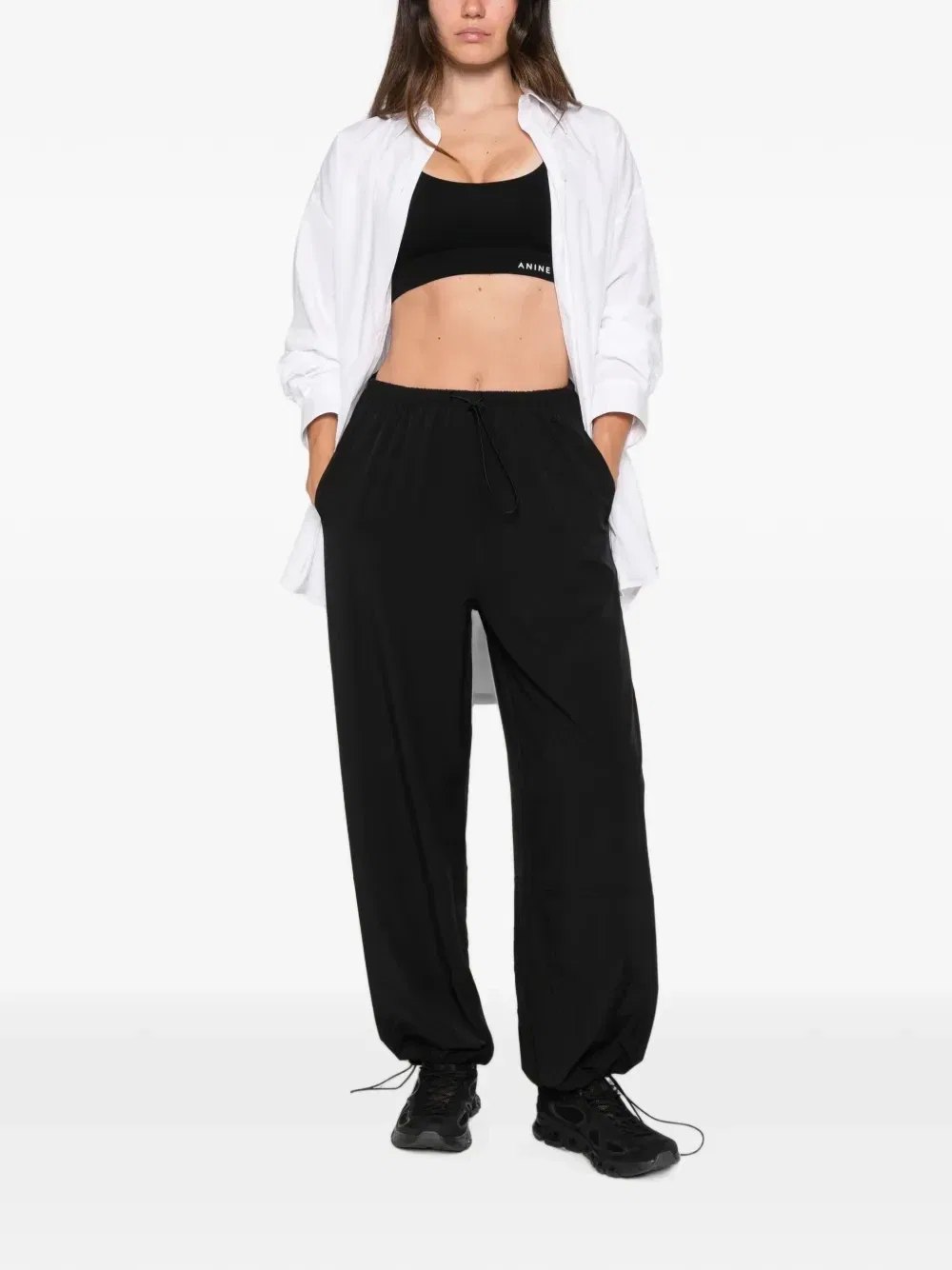 Штаны спортивные на кулиске Calvin Klein, черный — фото 2