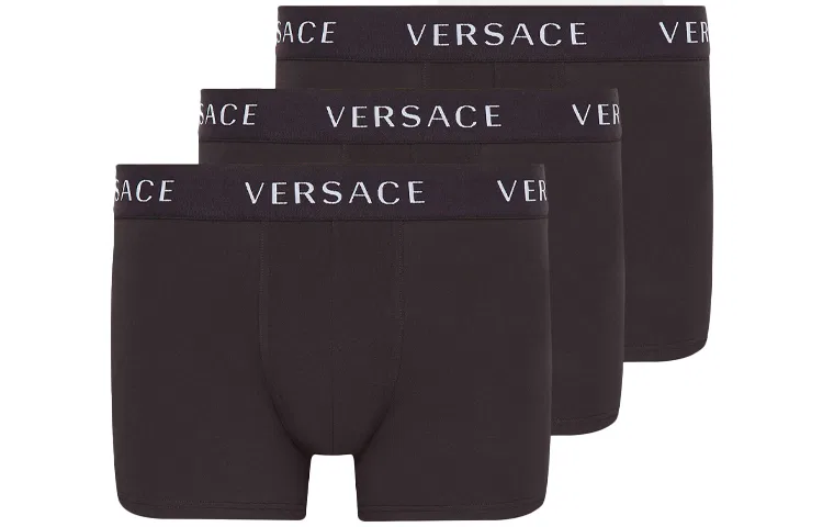 Мужские боксеры с логотипом, комплект из 3 штук, VERSACE, Black