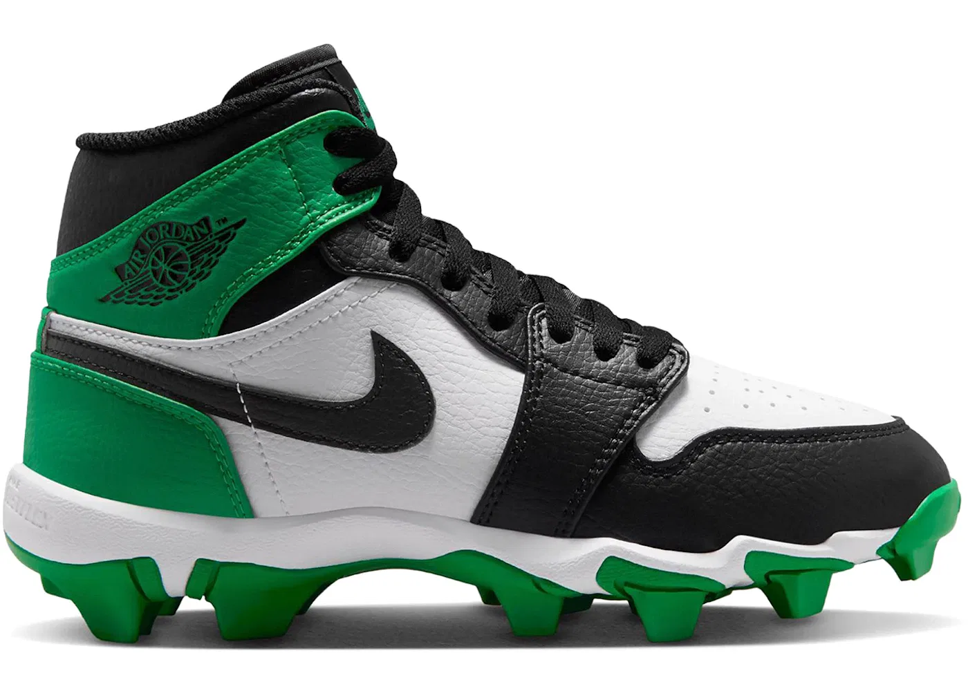 Детские бутсы Jordan 1 Mid Cleat, Black/Lucky Green