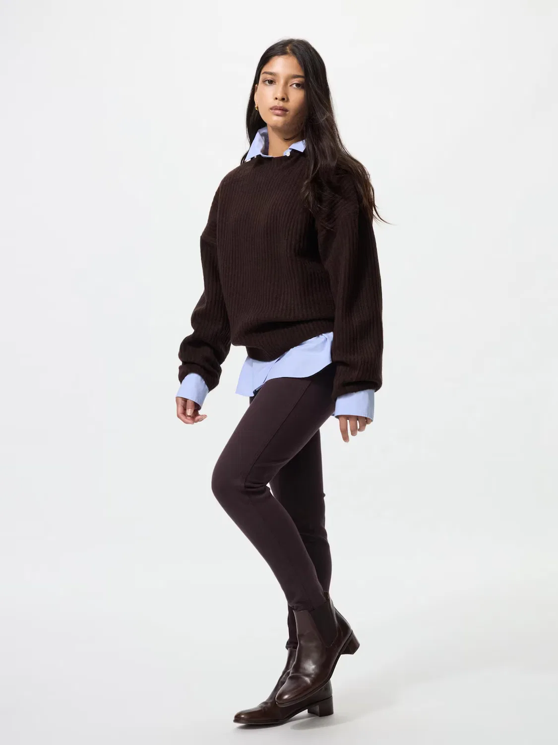 Леггинсы и брюки Uniqlo HeatTech Ultra Stretch, темно-коричневый