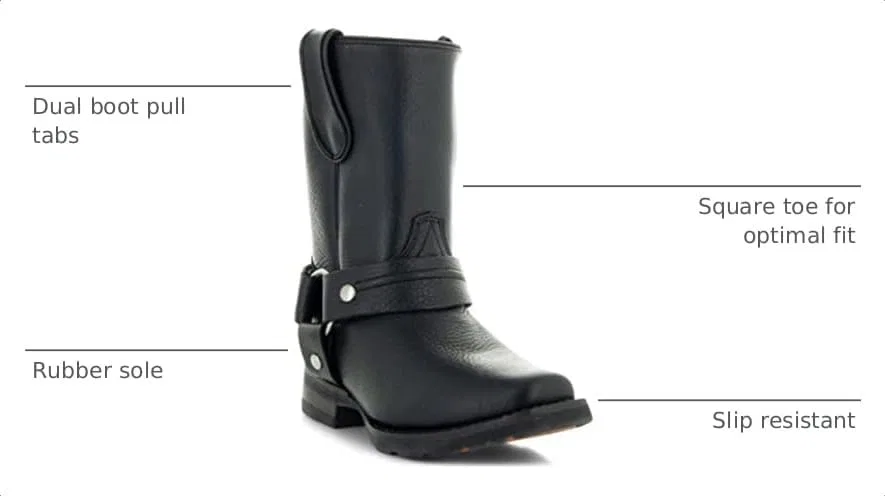 Детские сапоги для девочек с квадратным носком Soto Boots, Black — фото 3
