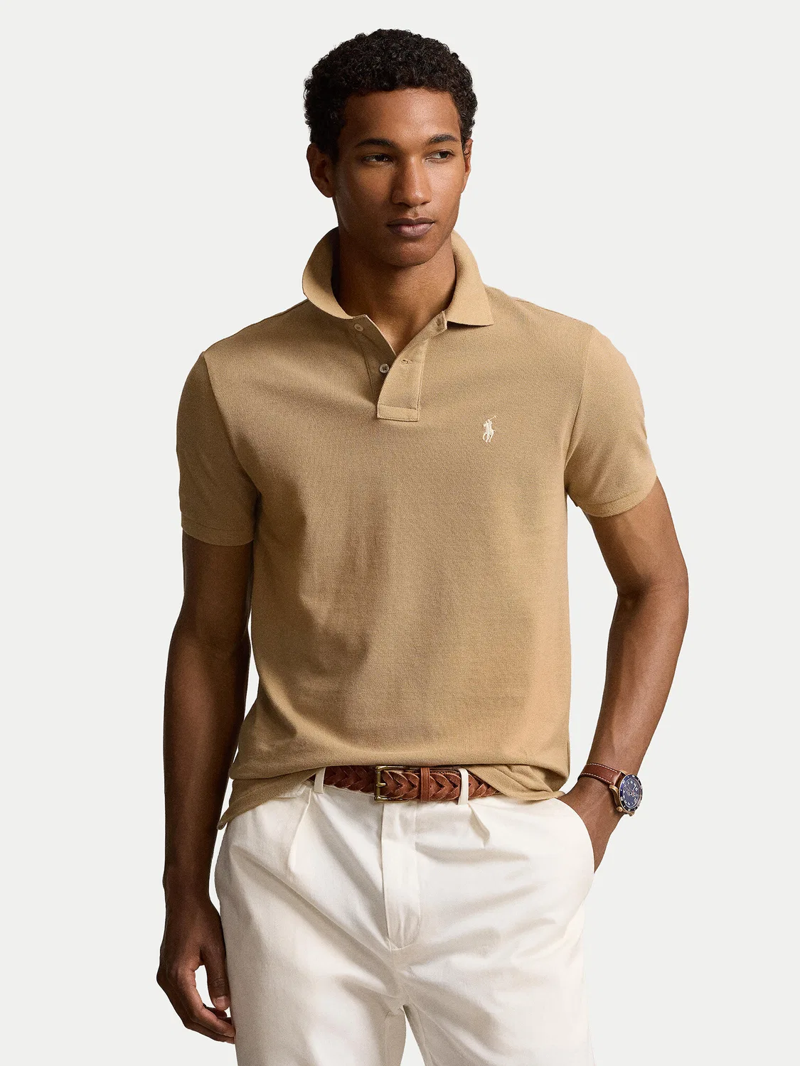 Мужское поло стандартного кроя Polo Ralph Lauren, бежевый