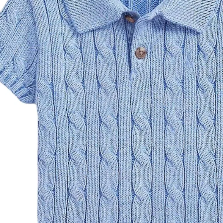 Детский джемпер с поло-воротником Polo Ralph Lauren, Blue — фото 3