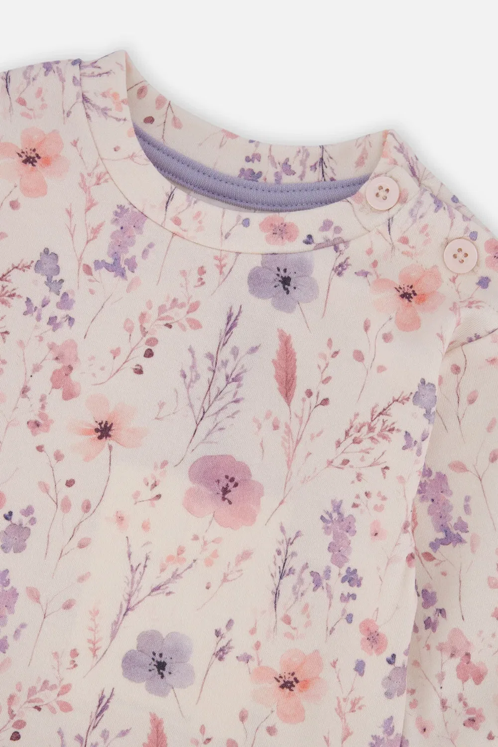 Детский комплект из футболки и штанов с принтом Deux par Deux, Pink Printed Flowers — фото 4