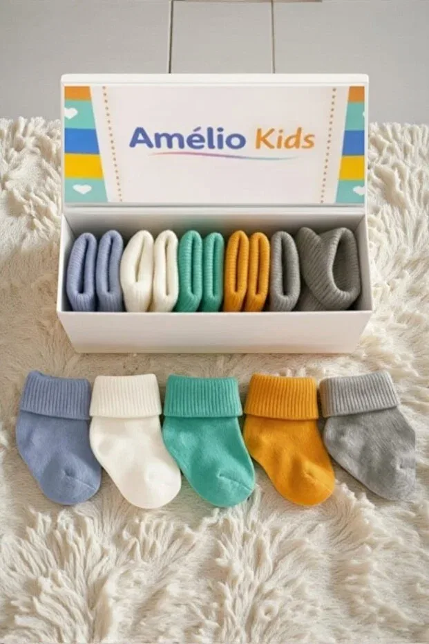 Детские носки хлопковые набор 5 пар Amélio Kids, Multicolor — фото 3
