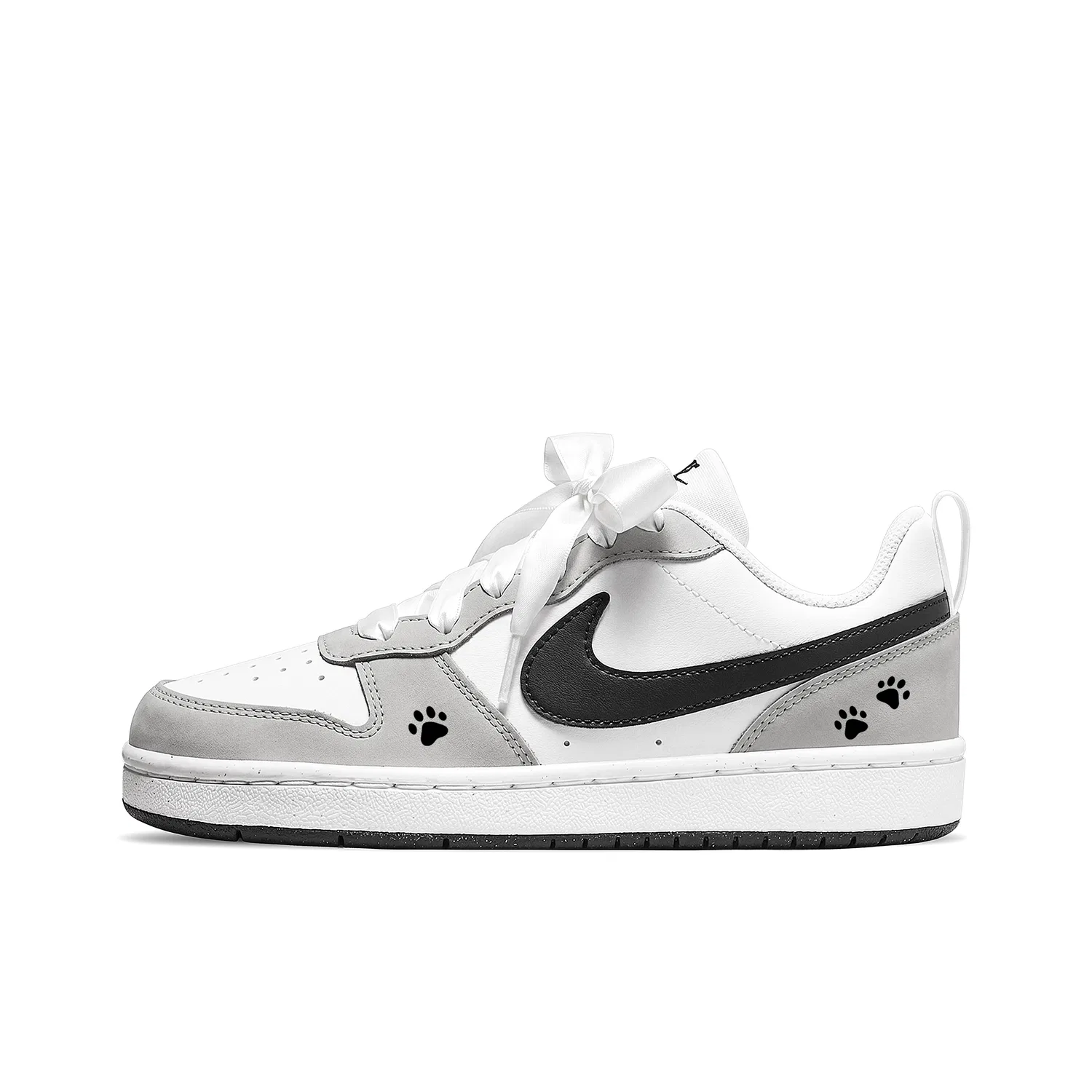 Детские кеды с принтом лапок Nike Court Borough, Gray