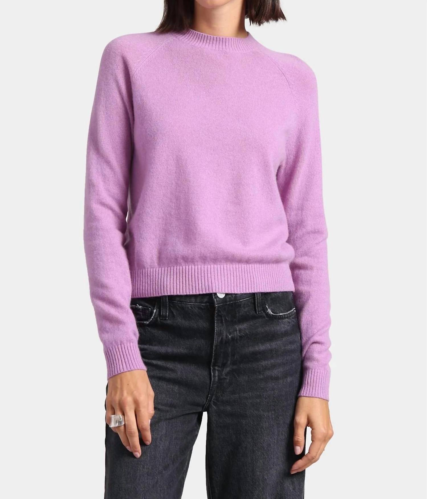 

Кашемировый топ с длинными рукавами укороченный в цвете Purple Heart Minnie Rose