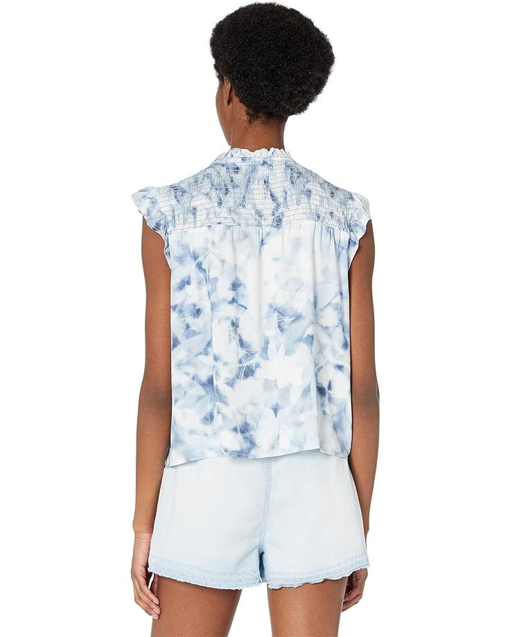 

Топ bella dahl Sleeveless Smocked Ruffle Top, цвет Indigo Petal Print