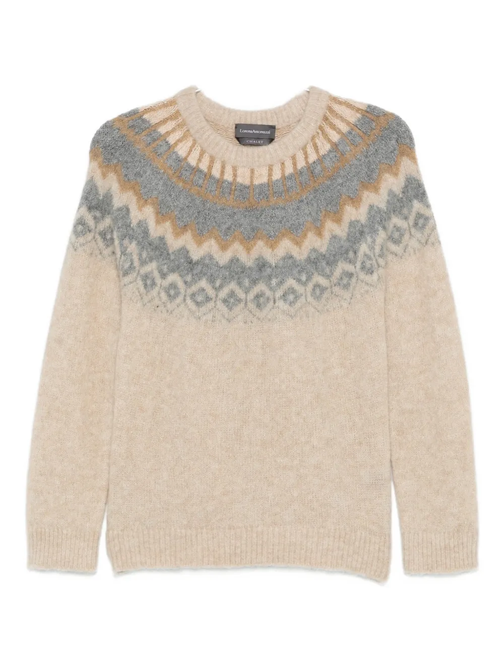 

Свитер с узором и круглым вырезом Lorena Antoniazzi, нейтральный