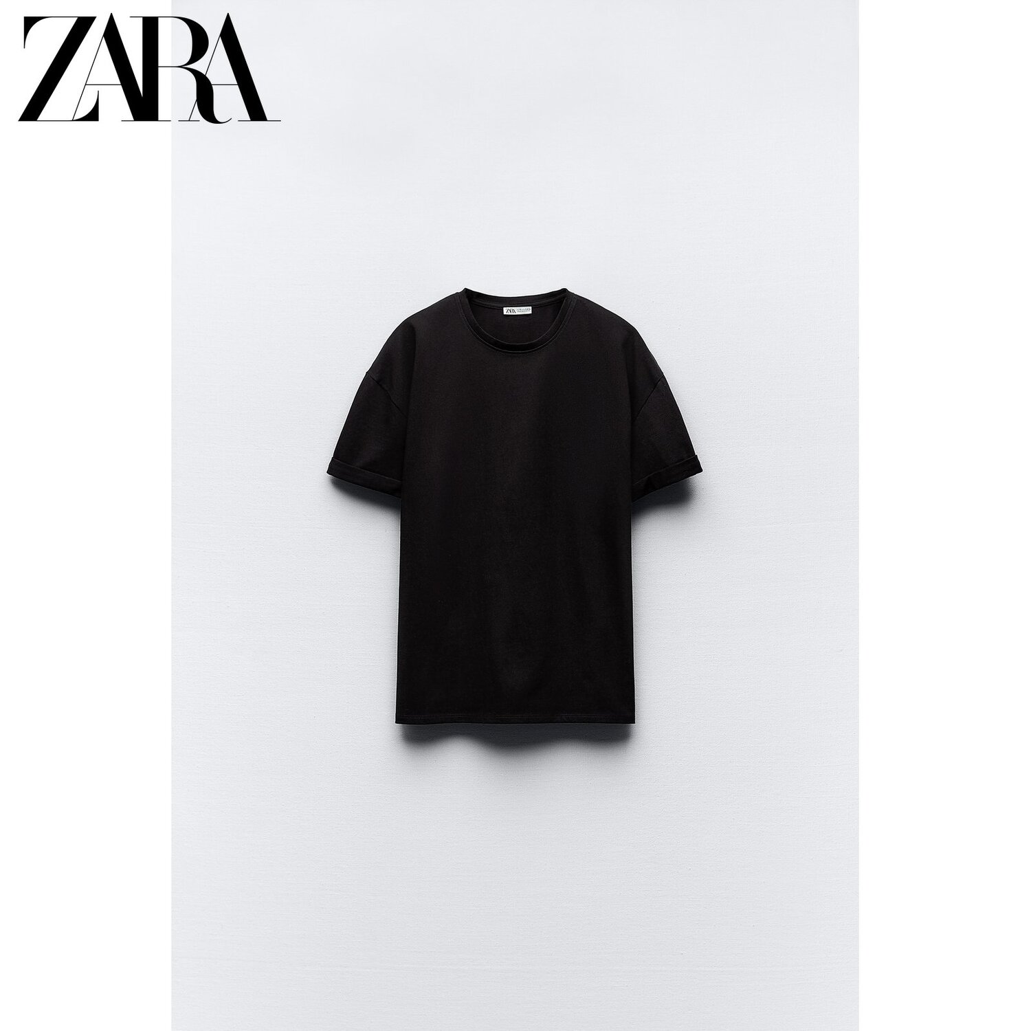 

Футболка женская Zara из плотного хлопка, черный