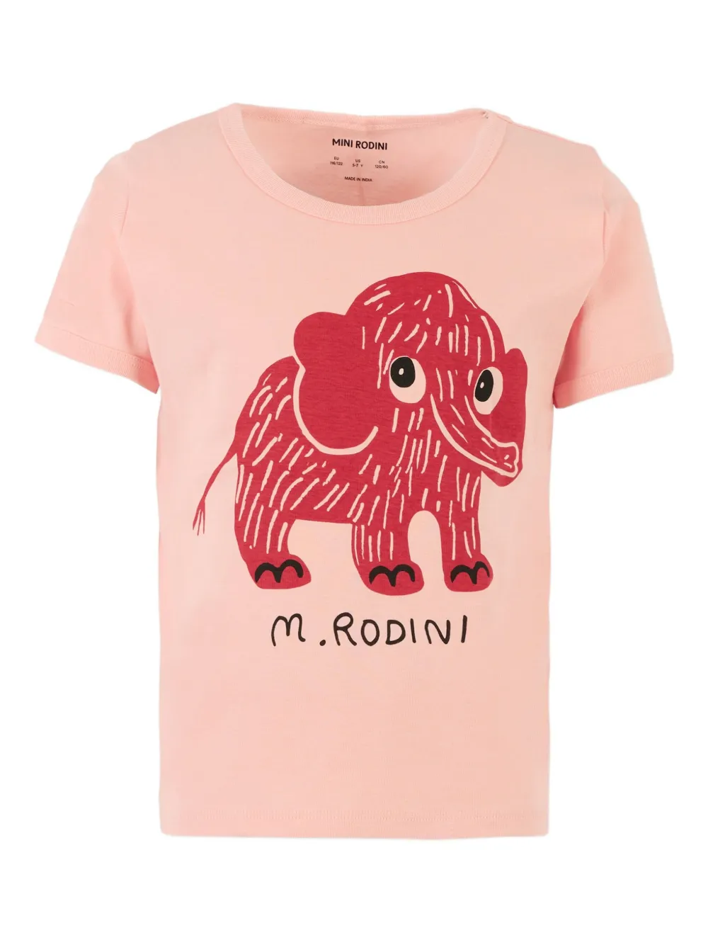 

Футболка из хлопка с принтом слона Mini Rodini, розовый