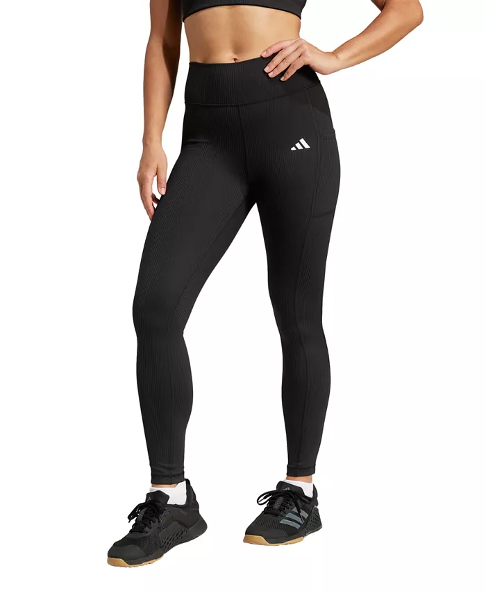 

Женские тренировочные леггинсы Optime Rib длиной 7/8 adidas, черный