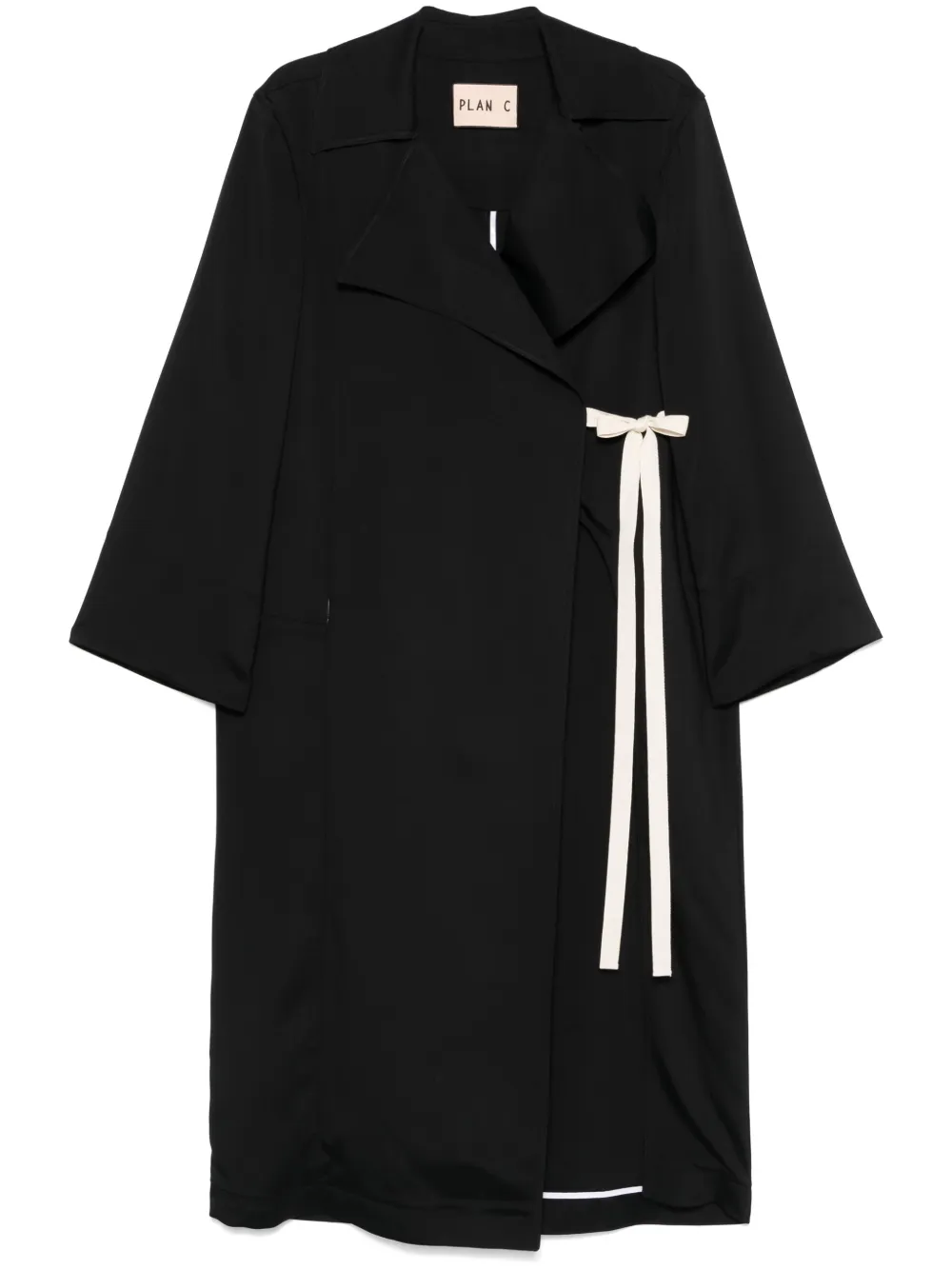 

Атласный тренч Plan C, черный