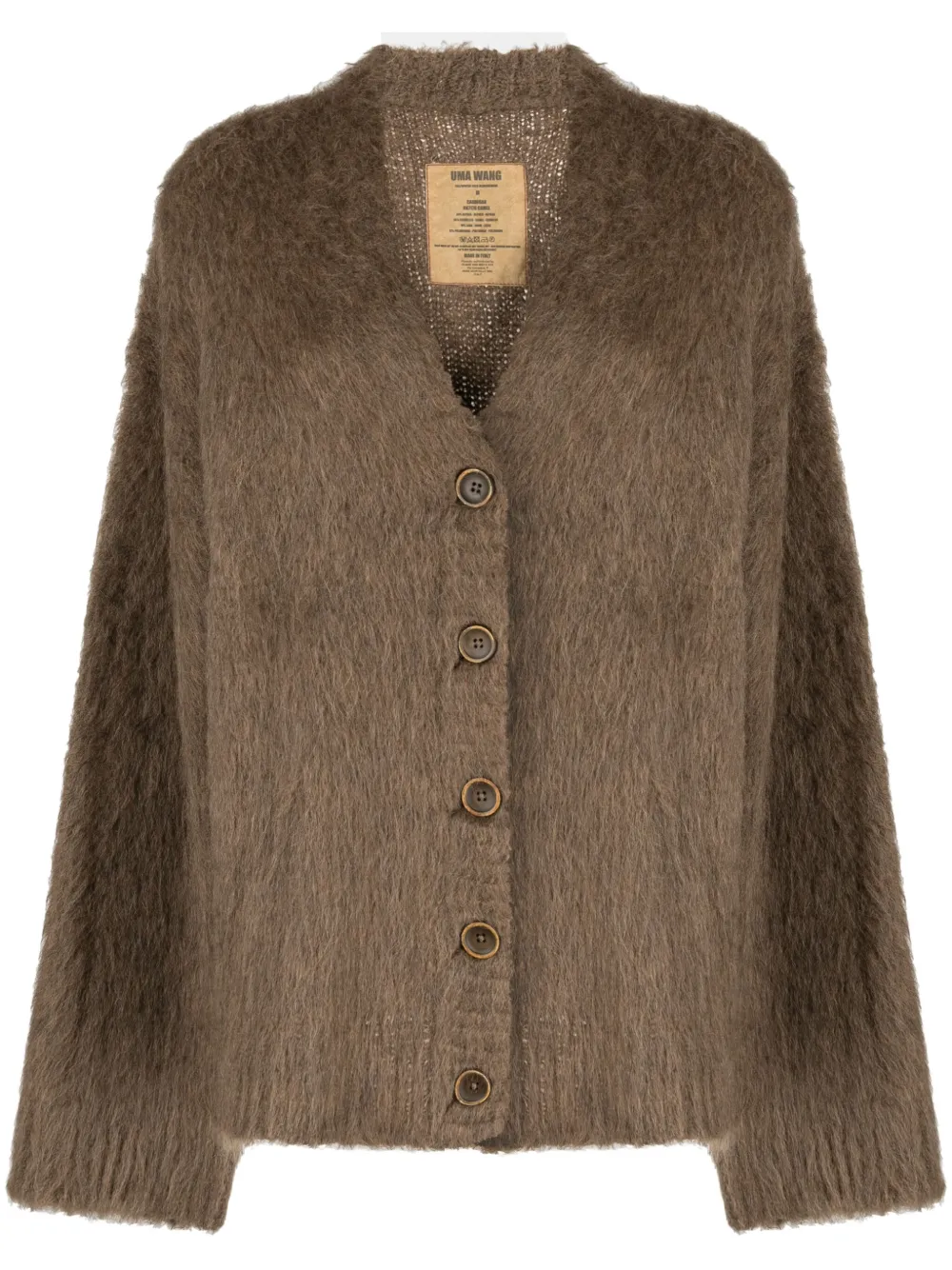 

Кардиган с V-образным вырезом Uma Wang, коричневый