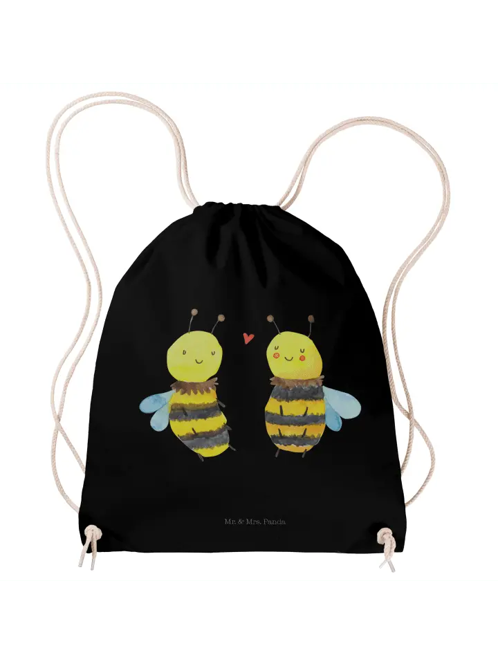 

Спортивная сумка Mr & Mrs Panda Sportbeutel Biene Verliebt ohne Spruch, черный