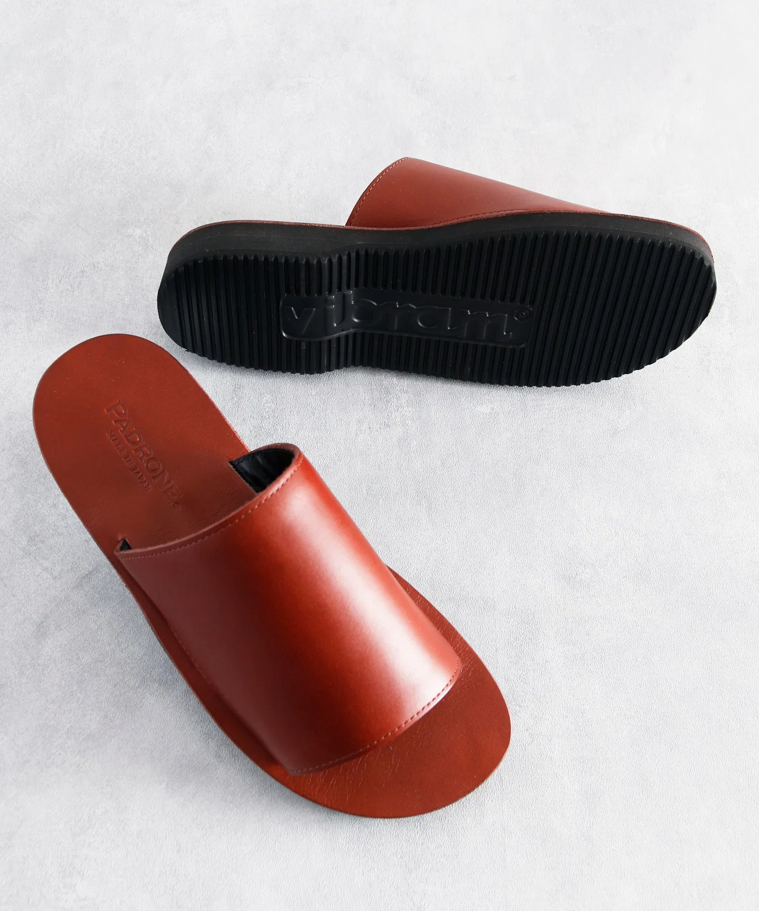 Мужские кожаные сандалии-мюли And A PADRONE Blasco с подошвой Vibram тёмно-коричневые