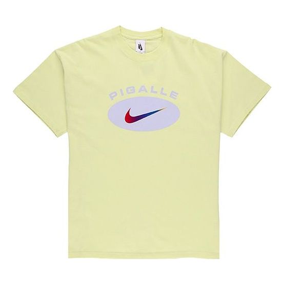 

Футболка x pigalle crossover logo printing stripe round neck short sleeve green Nike, зеленый