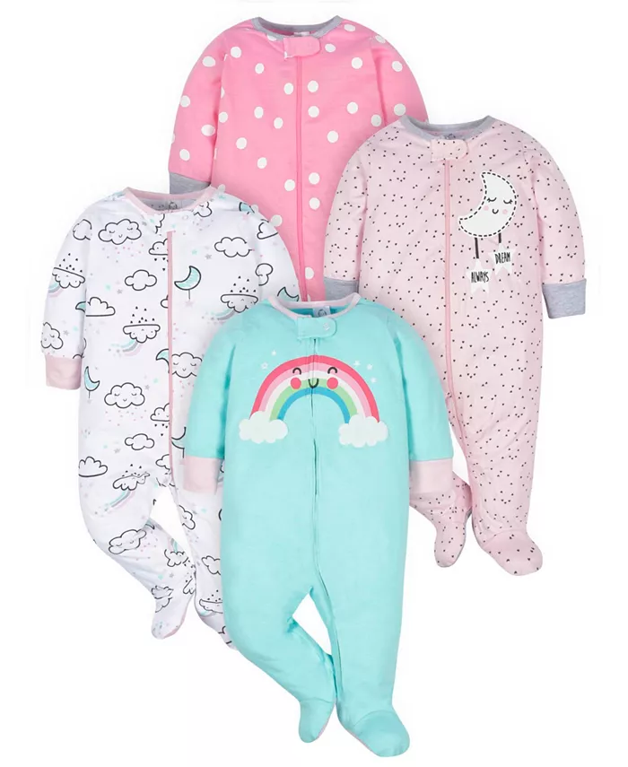 

Пижама Sleep N' Play для девочек, 4 шт Gerber, розовый