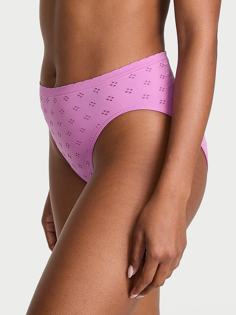 

Бесшовные трусики-слипы с люверсами и высоким вырезом Seamless, eyelet cosmo pink