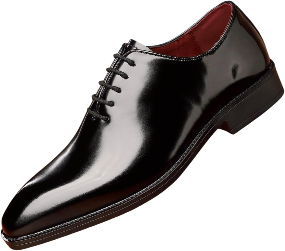 

Мужские лаковые туфли Santimon, элегантные цельнокроеные модельные туфли на шнурках для свадеб и деловых мероприятий, черный