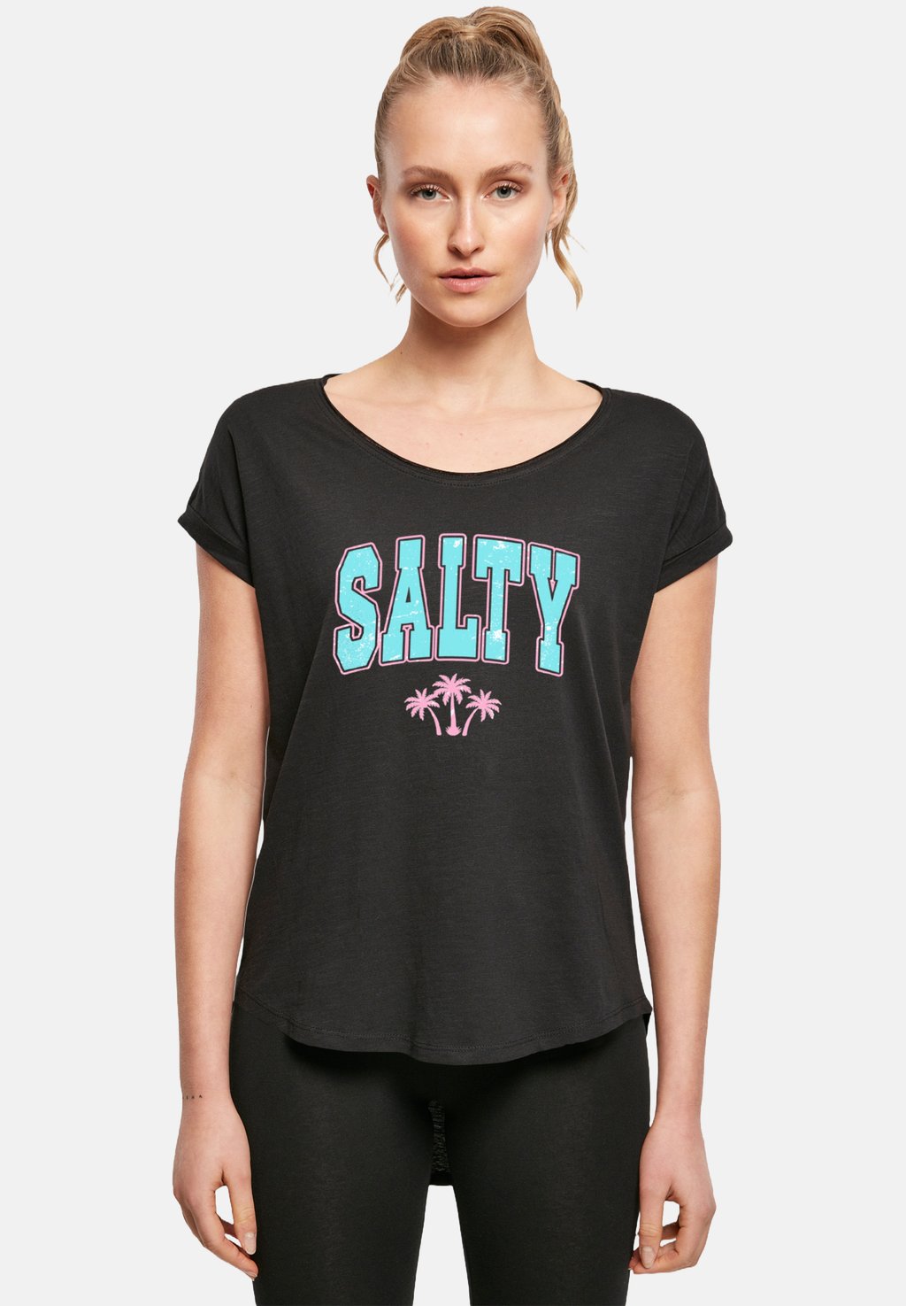 

Базовая футболка BEACH SUMMER VACATION SALTY F4NT4STIC, черный