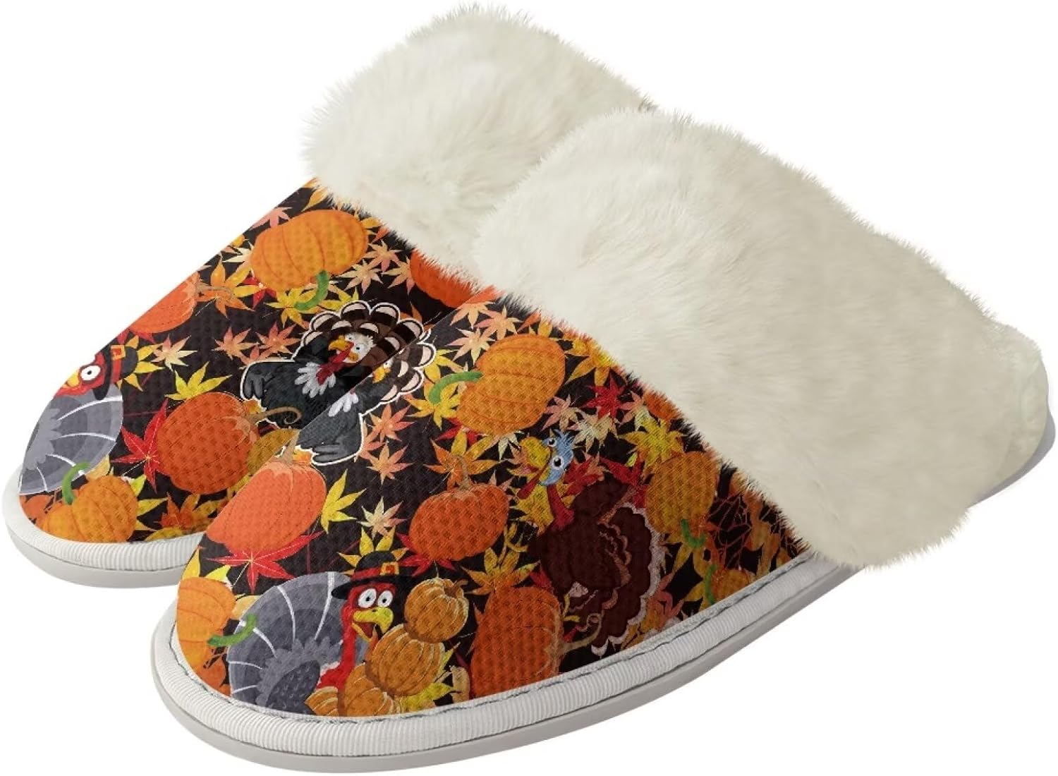 

Домашние тапочки для женщин и мужчин с тематикой Дня благодарения, мягкие, уютные, легкие, для спальни Zhangruoheng, Thanksgiving Turkey Pumpkin