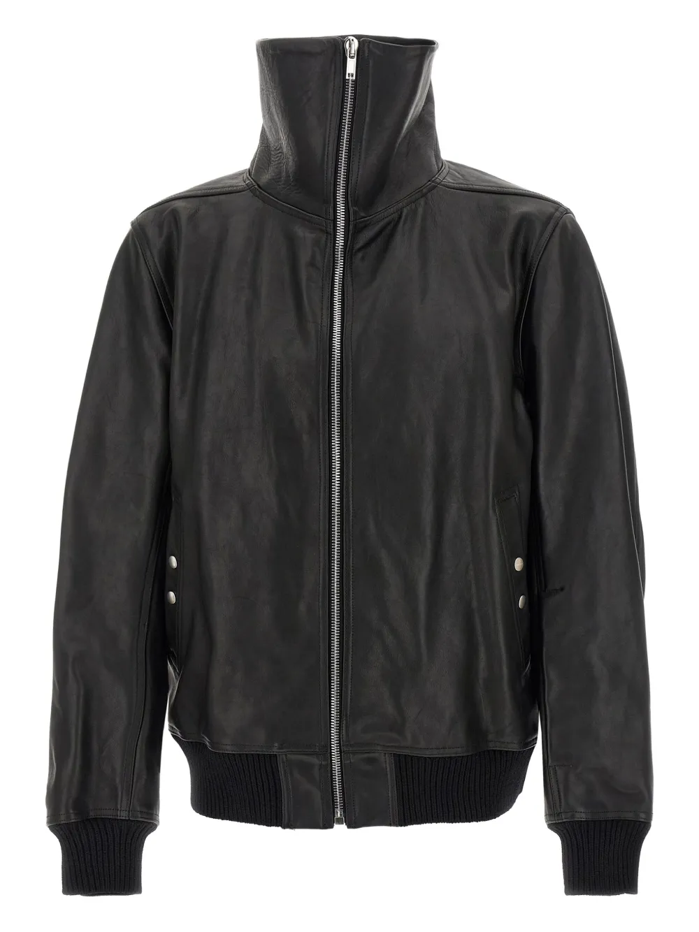 

Кожаная куртка-водолазка Blixa Dracucollar с отложным воротником Rick Owens, черный