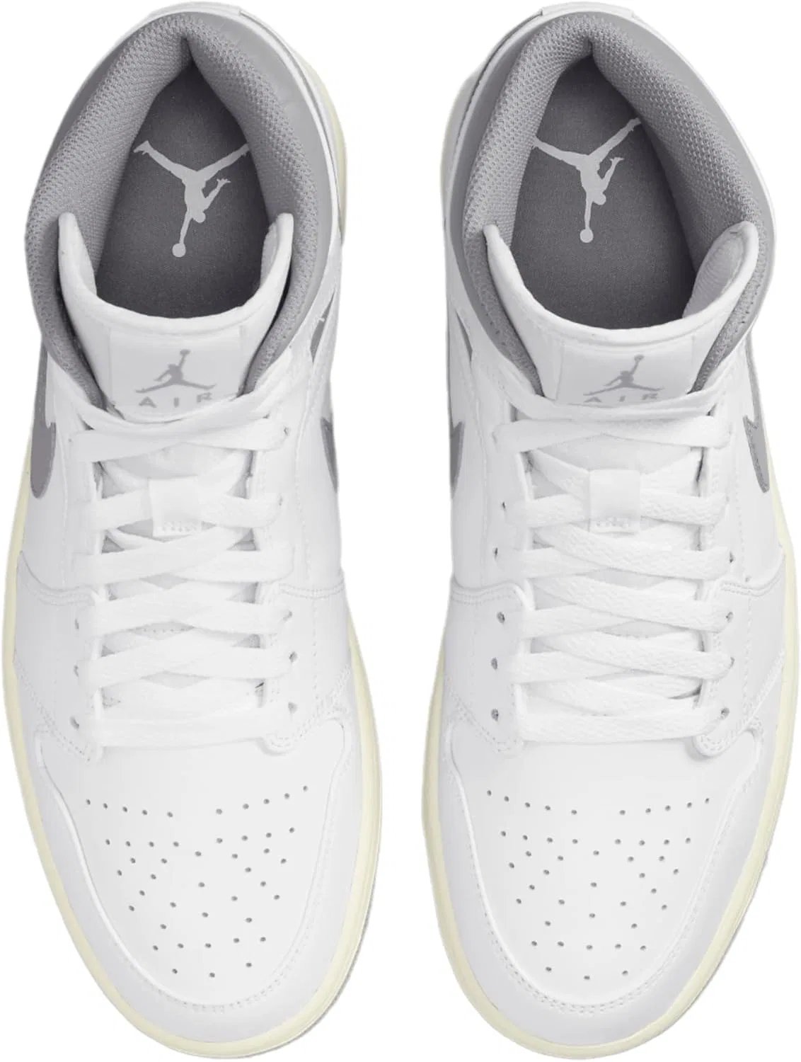 Кроссовки Air Jordan 1 Mid, Nike, White/Stealth — фото 4