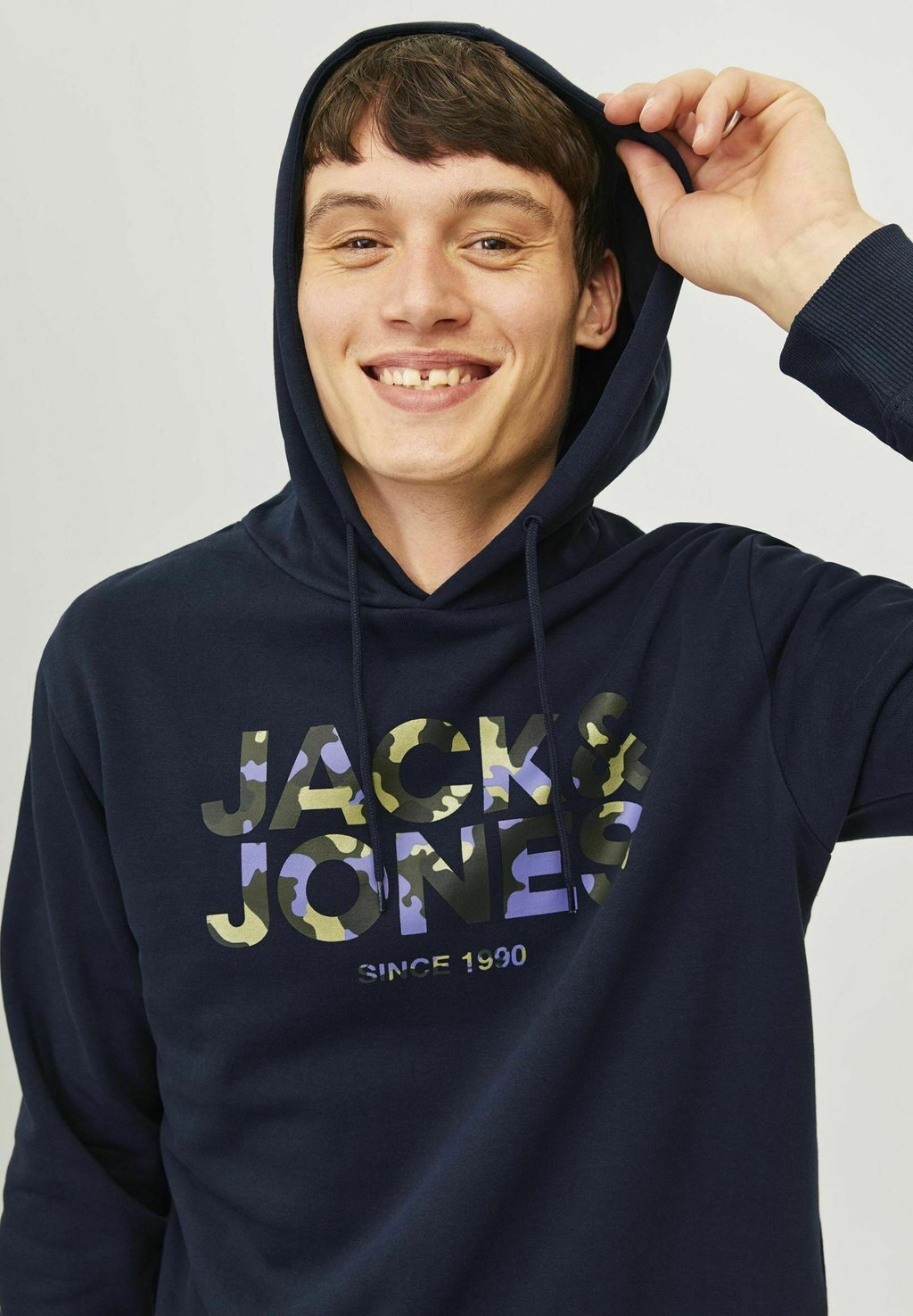 

Толстовка с капюшоном LOGO Jack & Jones, темно-синий