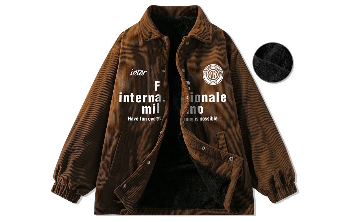 

Inter Milan Football Club ФК Куртка унисекс Internazionale Milano, Коричневый [утолщенный, на флисовой подкладке]