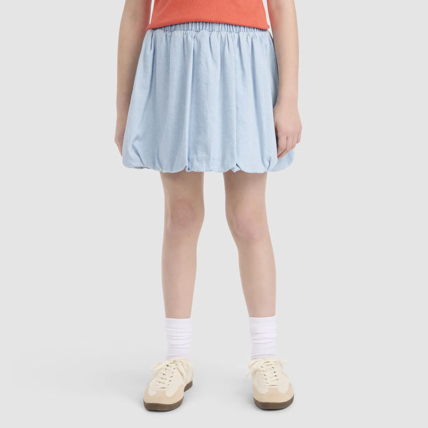 Джинсовая юбка-шорты с объемными рукавами для девочек 7-16 лет Levi's, Light Wash