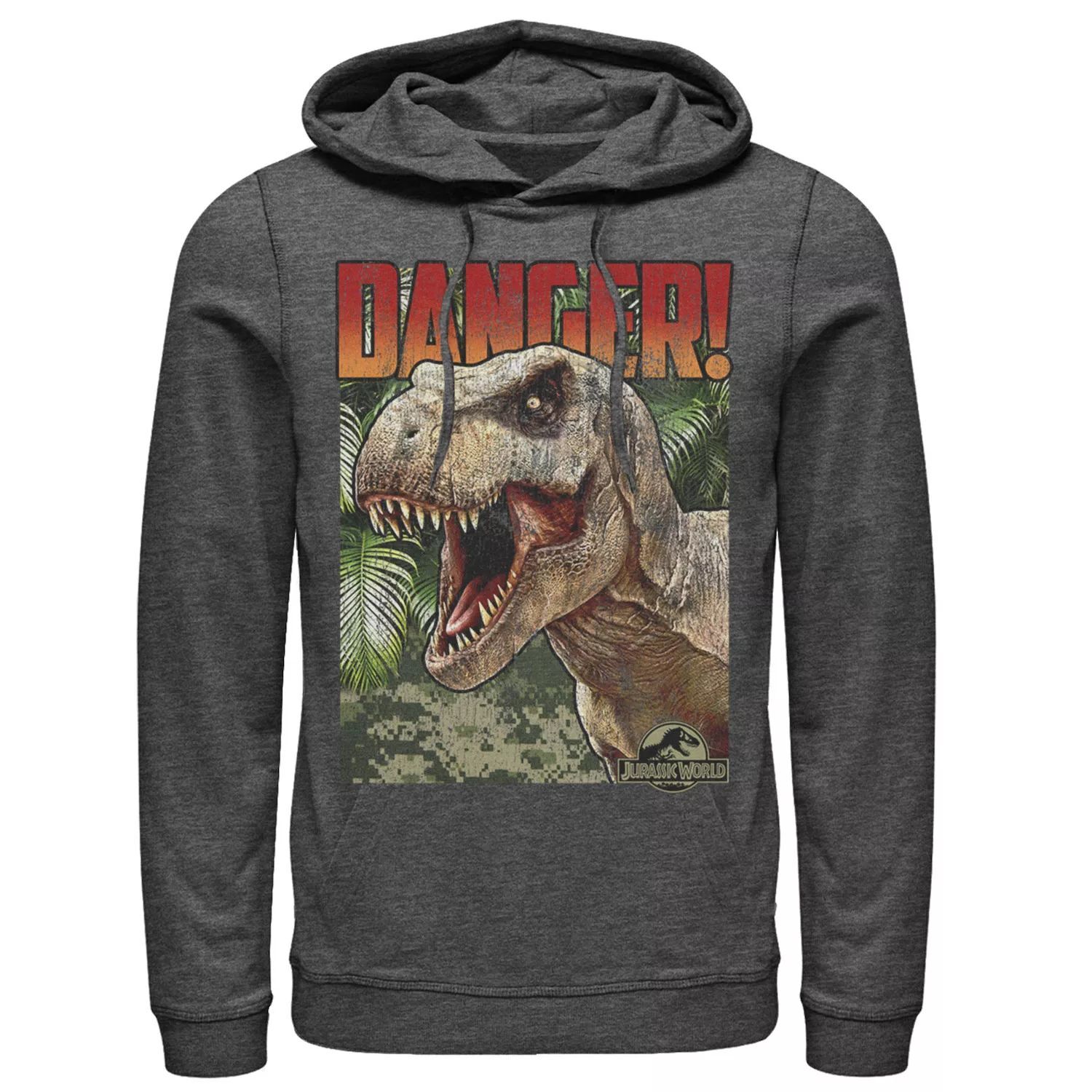 

Мужской пуловер с капюшоном и рисунком в стиле Юрского периода Danger T-Rex в стиле ретро Licensed Character