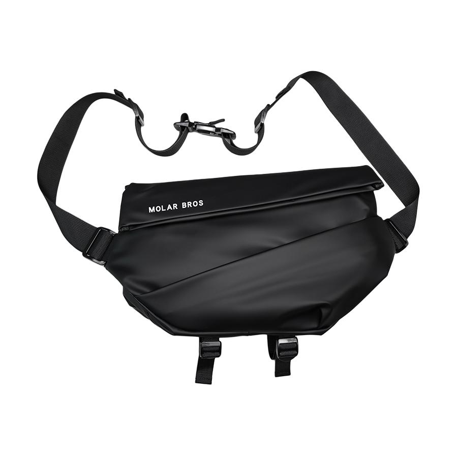 

DCLOUD Ламинированная сумка через плечо из оксфордской ткани, Obsidian Black Upgraded Magnetic Clasp