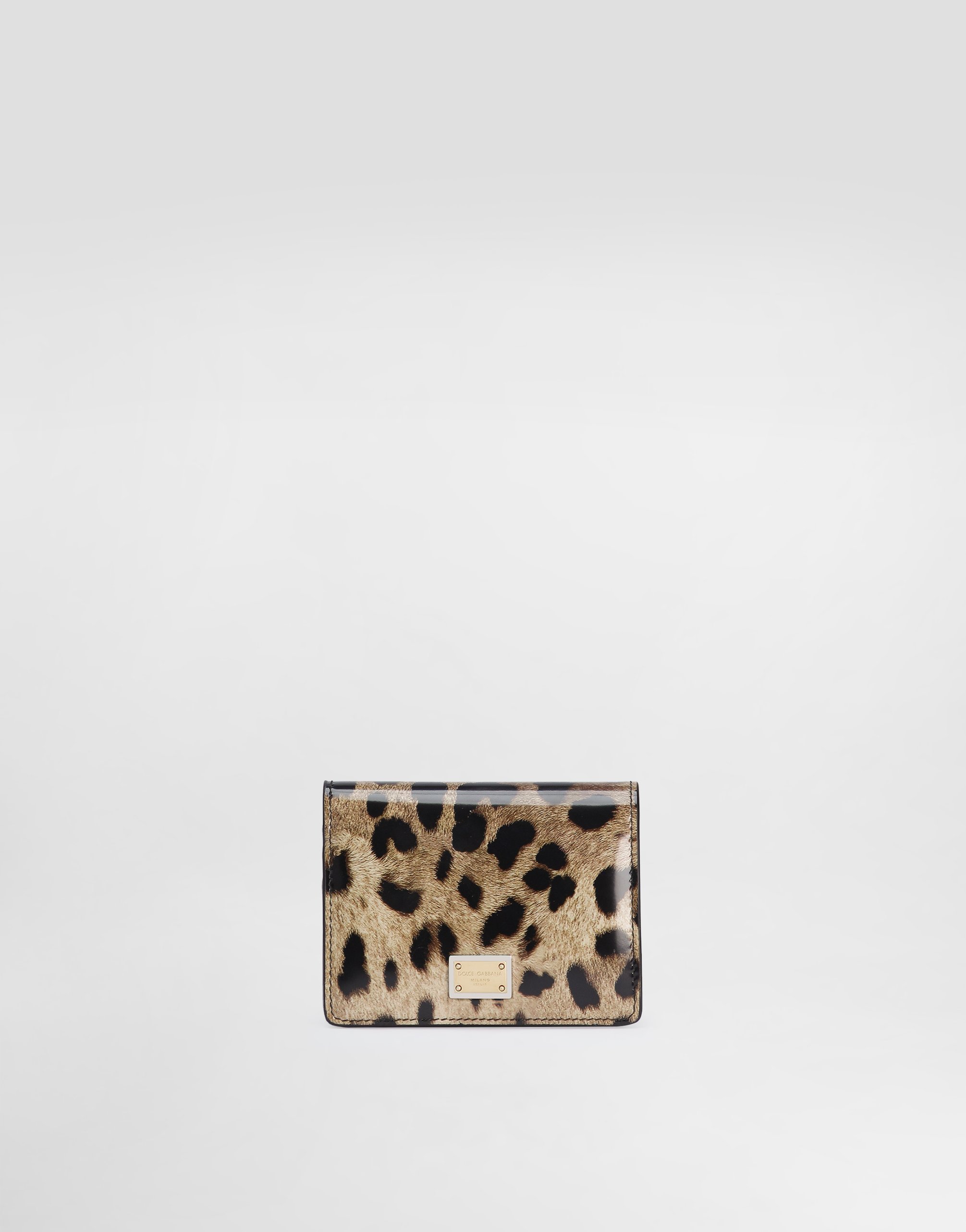 

Кошелек из полированного телячьего кожи с леопардовым принтом Dolce & Gabbana, анималистичный принт