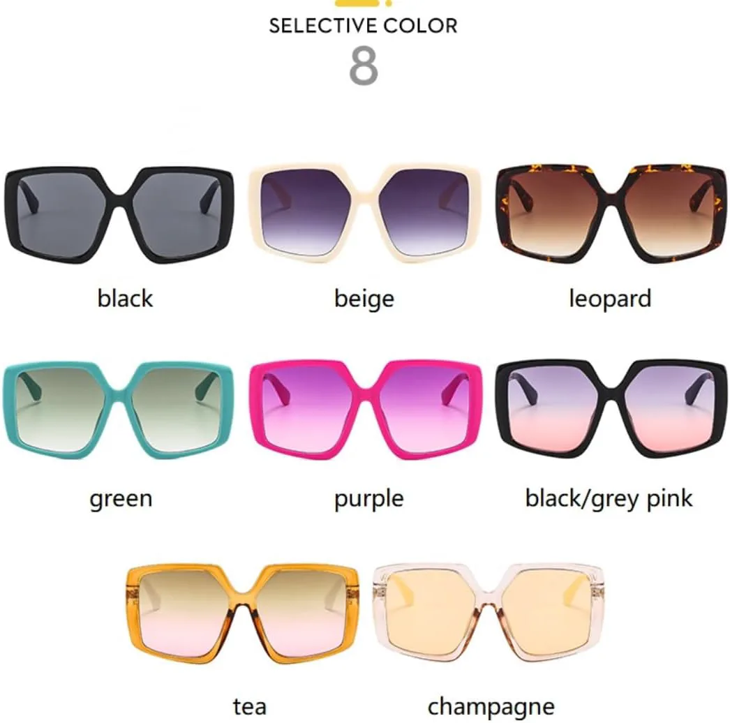 

Солнцезащитные очки для мужчин и женщин - защита UV400 - большая оправа, линзы ярких цветов, для занятий спортом на открытом воздухе и вождения DSVIGF, Champagne