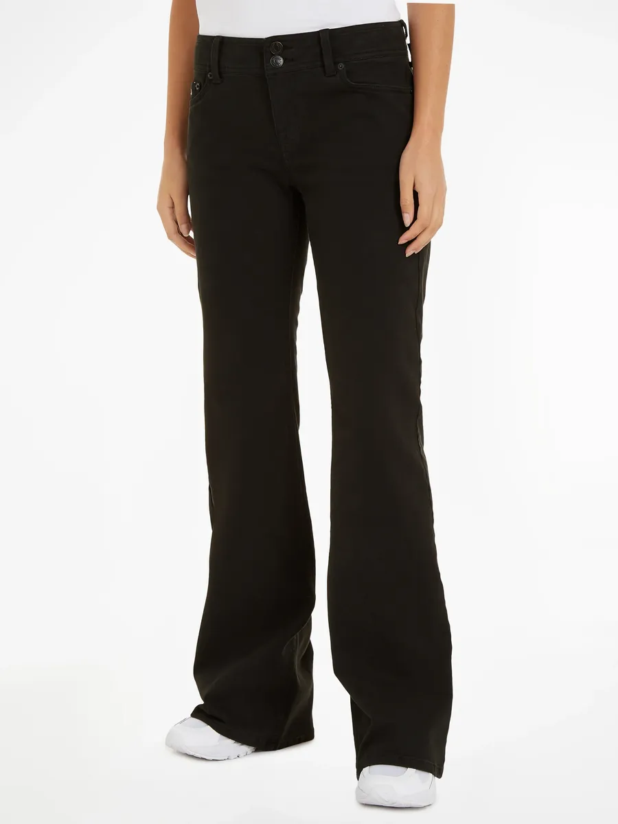 

Тканые брюки Tommy Jeans "TJW GMD LW FLARE", модель с 5 карманами, черный