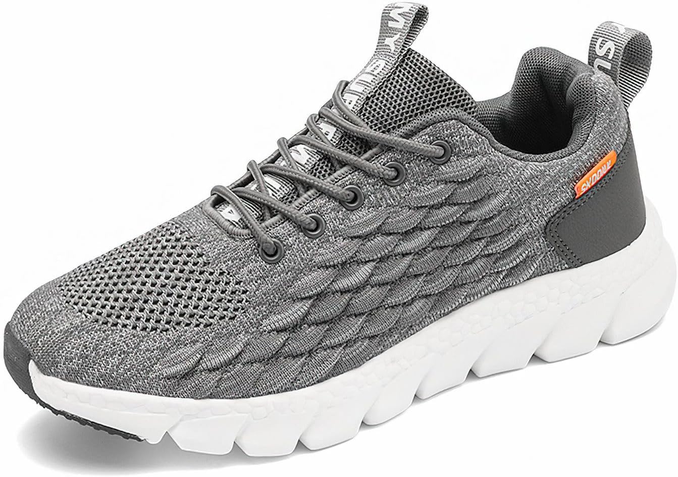 

Мужские кроссовки Exusiai Mens Walking, модные, дышащие, с сеткой, без застежек, повседневные, противоскользящие, упругие, удобные, для спортивной активности, серый